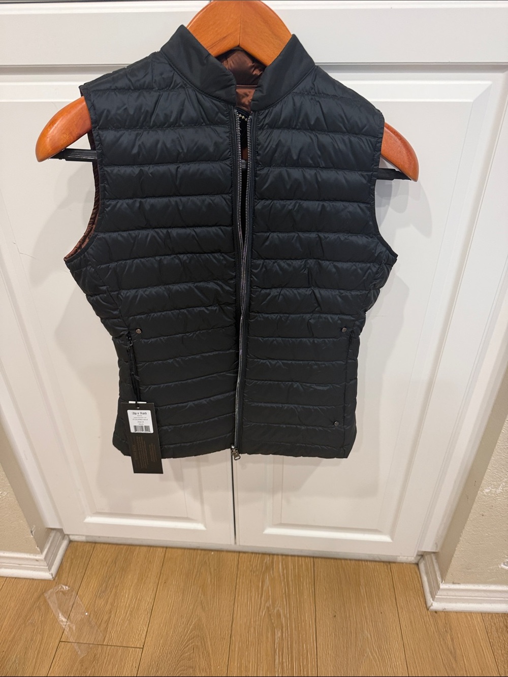 Reversible Black and Copper Quilted Puffer Vest